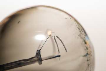 old light bulb burned inside