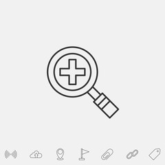zoom in glass icon vector illustration symbol