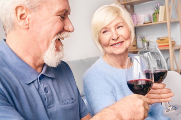 Celebrating the anniversary of grandfather and grandmother.