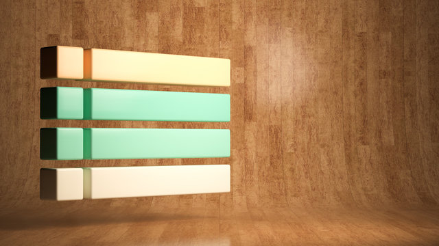blocks on wooden background symbolizing a checklist - 3D rendered illustration