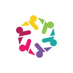 Teamwork logo vector icon illustration