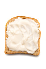 Slice of bread with spread on top