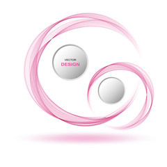Two wave circles, abstract background, banner design eps10