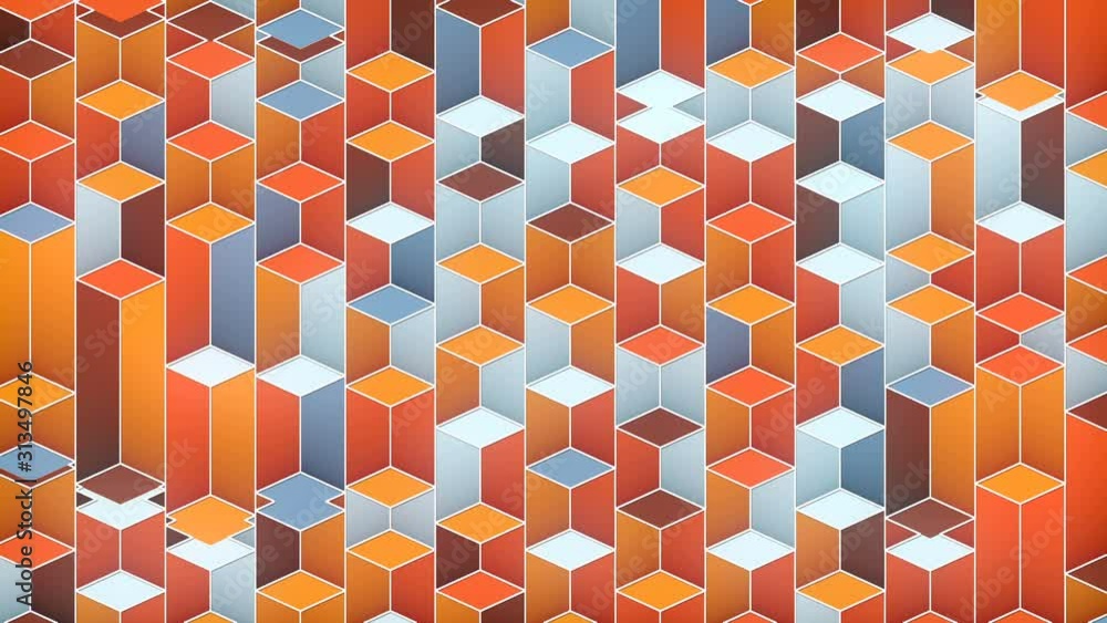 Poster Abstract 3d rendering of geometric shapes. Computer generated loop animation. 4k