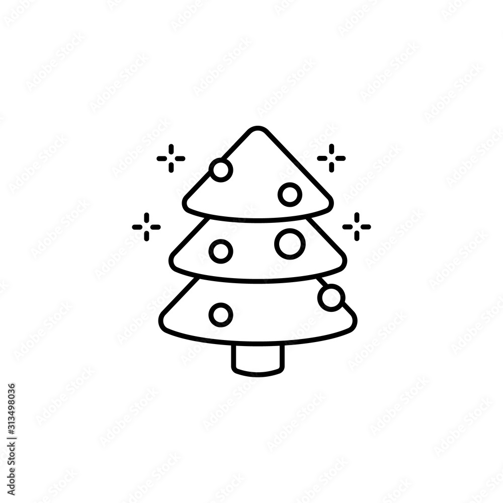 Poster tree, toys icon. simple line, outline vector of new year icons for ui and ux, website or mobile appl