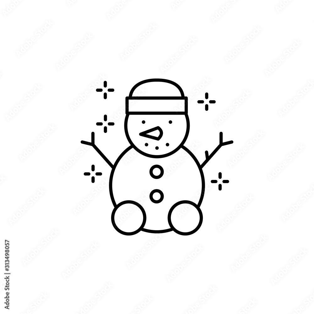 Poster snowman, hat icon. simple line, outline vector of new year icons for ui and ux, website or mobile ap