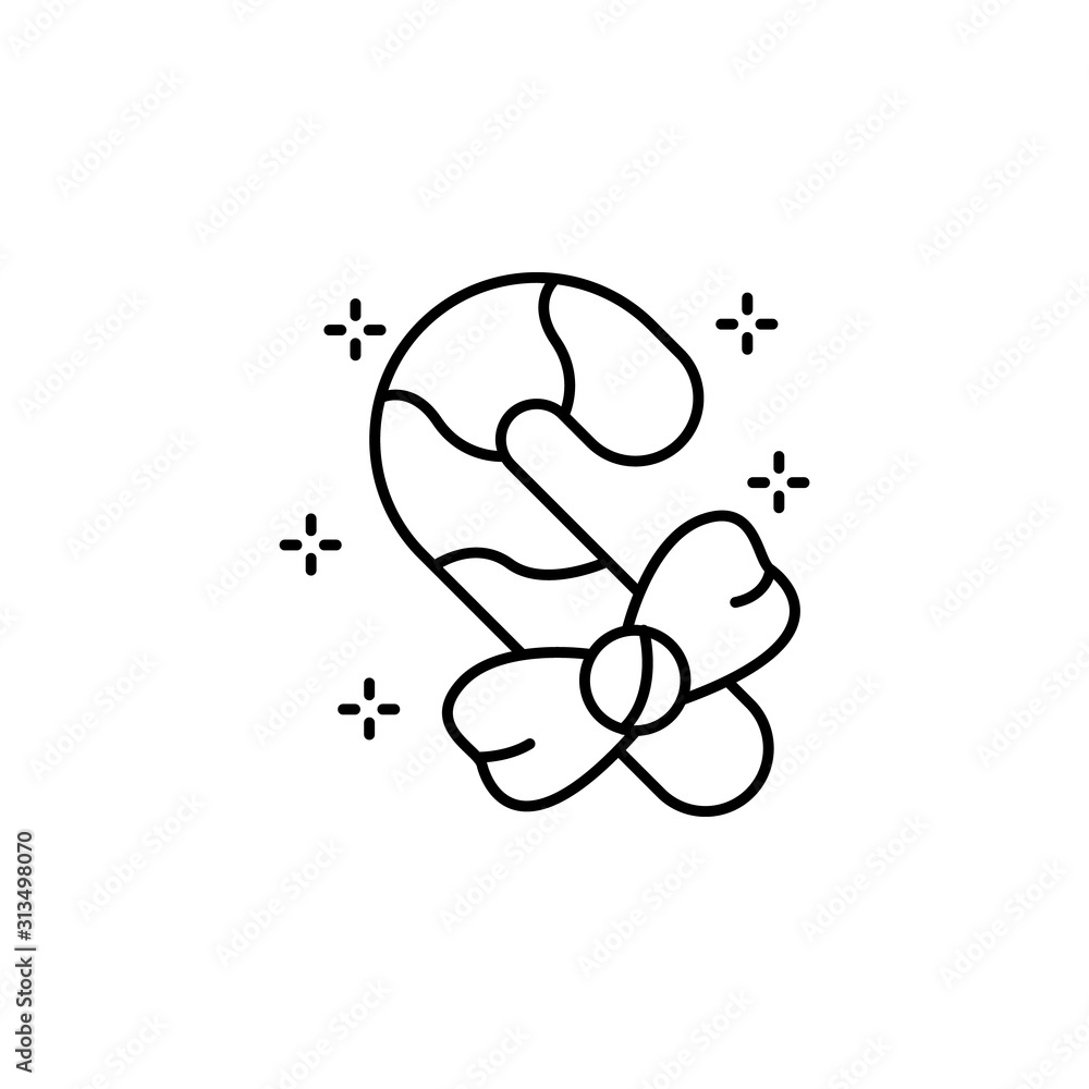 Poster candy, ribbon icon. simple line, outline vector of new year icons for ui and ux, website or mobile a