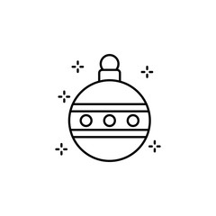 Christmas, ball icon. Simple line, outline vector of new year icons for ui and ux, website or mobile application