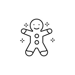 Gingerbread, cookie icon. Simple line, outline vector of new year icons for ui and ux, website or mobile application