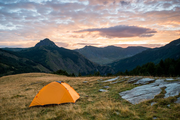 mountains with a tent © YARphotographer
