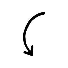 Single element of arrow in doodle business set. Hand drawn vector illustration for cards, posters, stickers and professional design.