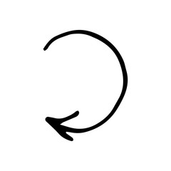 Single element of arrow in doodle business set. Hand drawn vector illustration for cards, posters, stickers and professional design.