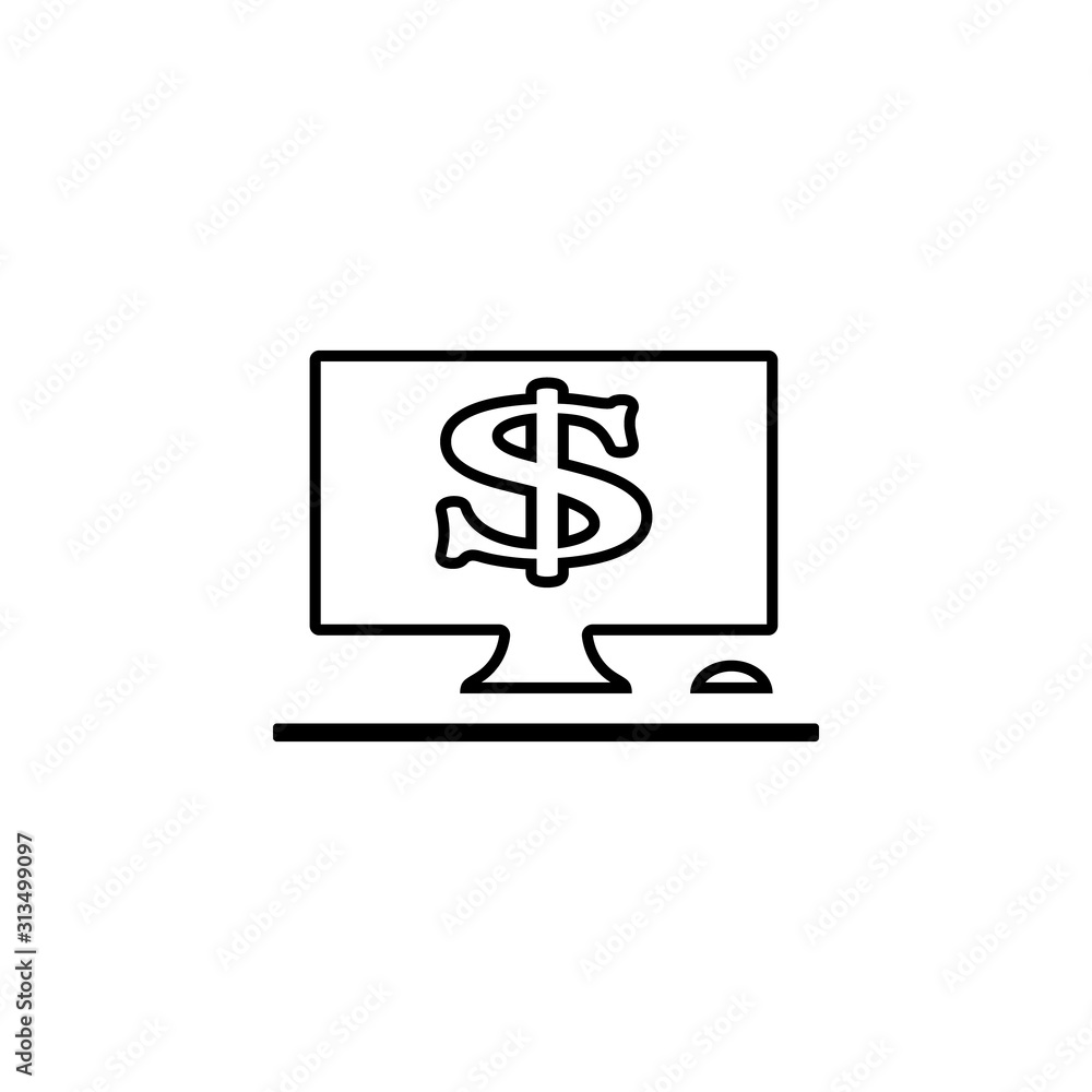 Aufkleber online banking icon. simple thin line, outline vector of banking icons for ui and ux, website or mob