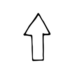 Single element of arrow in doodle business set. Hand drawn vector illustration for cards, posters, stickers and professional design.