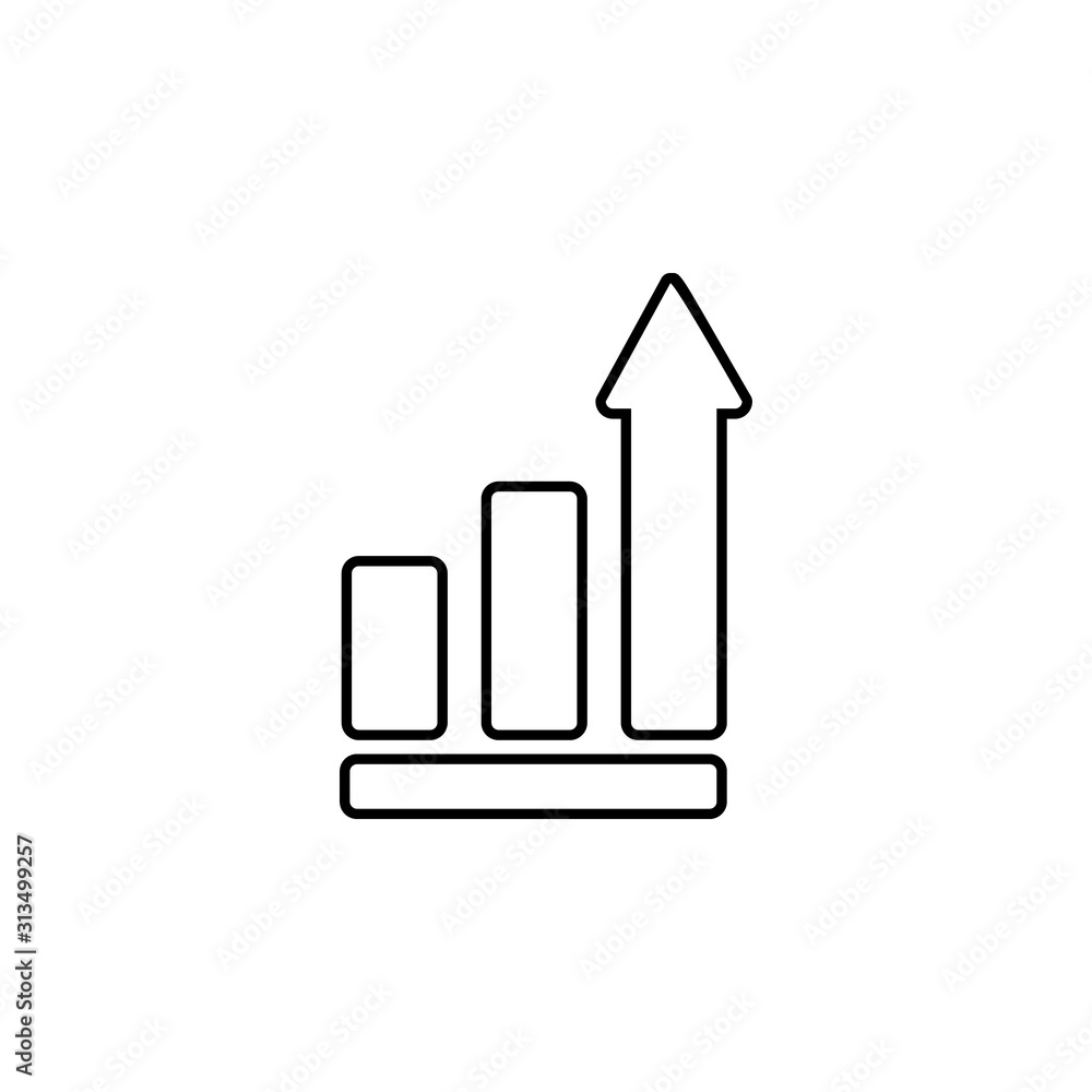 Poster chart with arrow icon. simple thin line, outline vector of banking icons for ui and ux, website or m