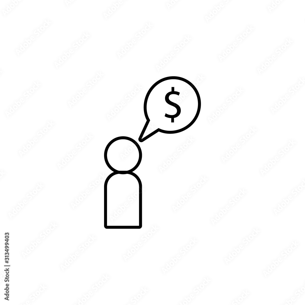Poster business conversation icon. simple thin line, outline vector of banking icons for ui and ux, website