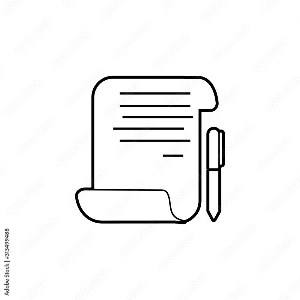 Aufkleber credit contract icon. simple thin line, outline vector of banking icons for ui and ux, website or mo