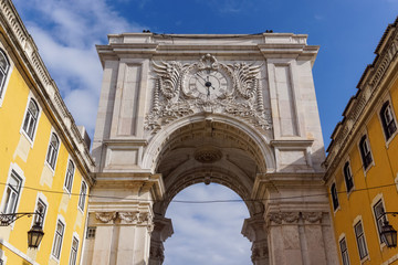 Fototapeta na wymiar The Rua Augusta Arch in Lisbon, Portugal