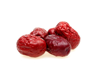 Red dates isolated on a white background