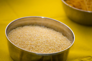 Indian Foods on the table. The typical food idea of India is curry with so much spices.