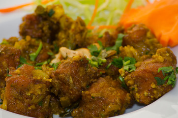 Indian Foods on the table. The typical food idea of India is curry with so much spices.