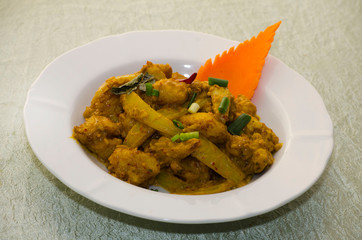 Indian Foods on the table. The typical food idea of India is curry with so much spices.