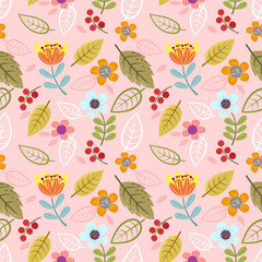 Abstract flowers and herbs seamless pattern for fabric textile wallpaper.