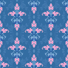 Damask vector classic pattern. Seamless abstract background with repeating elements.