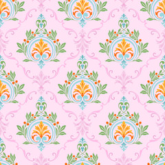 Damask vector classic pattern. Seamless abstract background with repeating elements