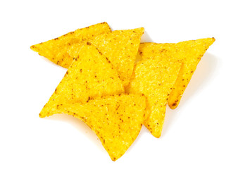 tortilla chips isolated on white