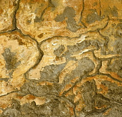 Detail on an old orange sand plaster