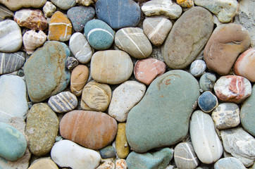 sea pebble hand masonry decorative colorful stone wall