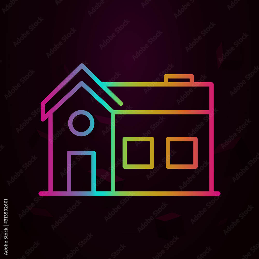 Poster house nolan style icon. simple thin line, outline vector of building landmarks icons for ui and ux, 