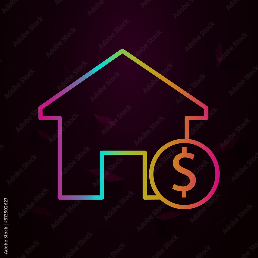 Poster house price nolan style icon. simple thin line, outline vector of building landmarks icons for ui an