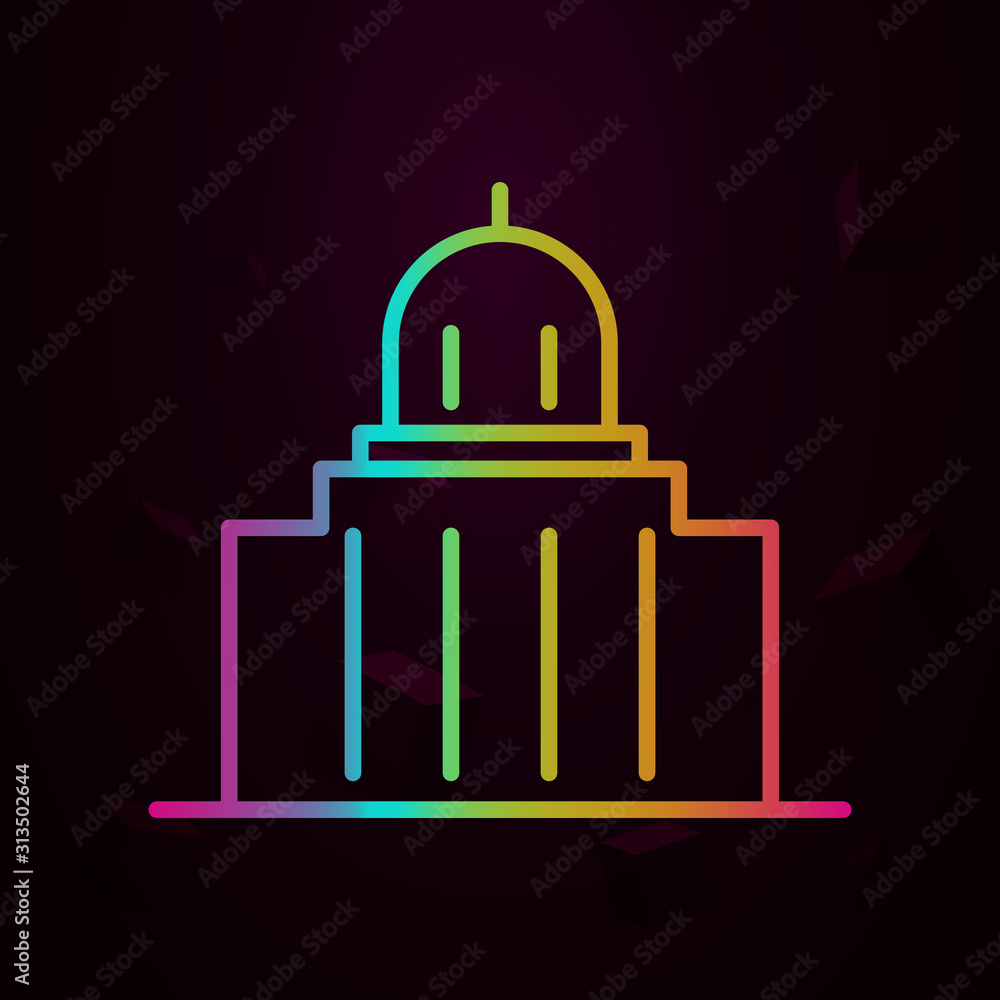 Poster city hall nolan style icon. simple thin line, outline vector of building landmarks icons for ui and 