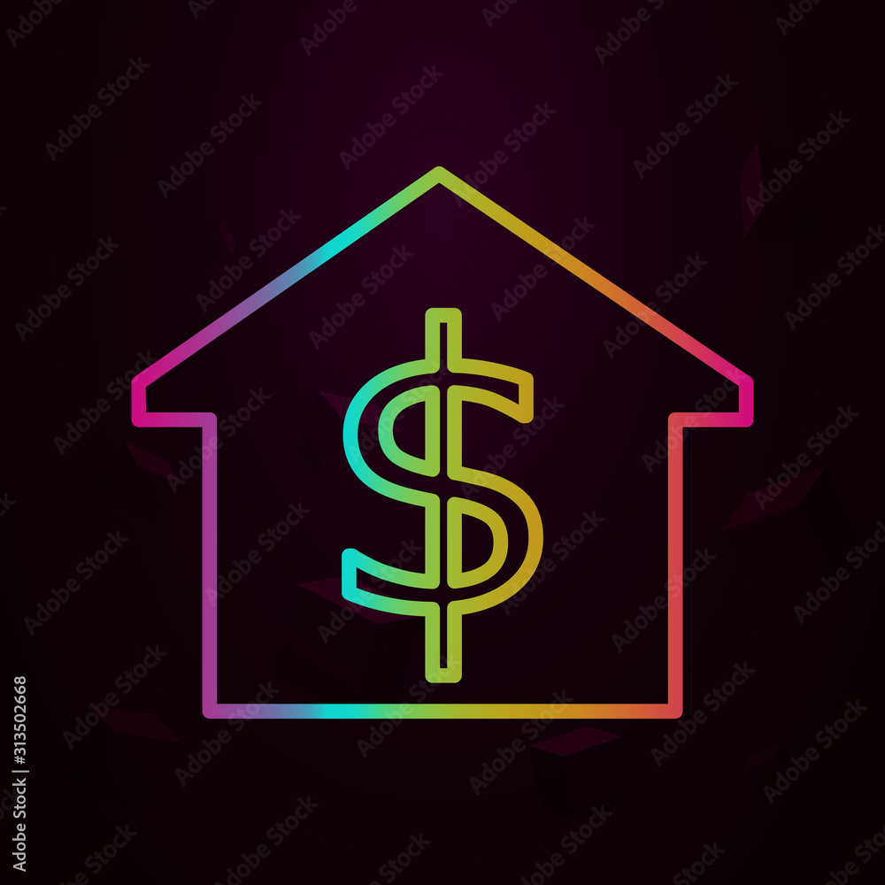 Poster house price nolan style icon. simple thin line, outline vector of building landmarks icons for ui an