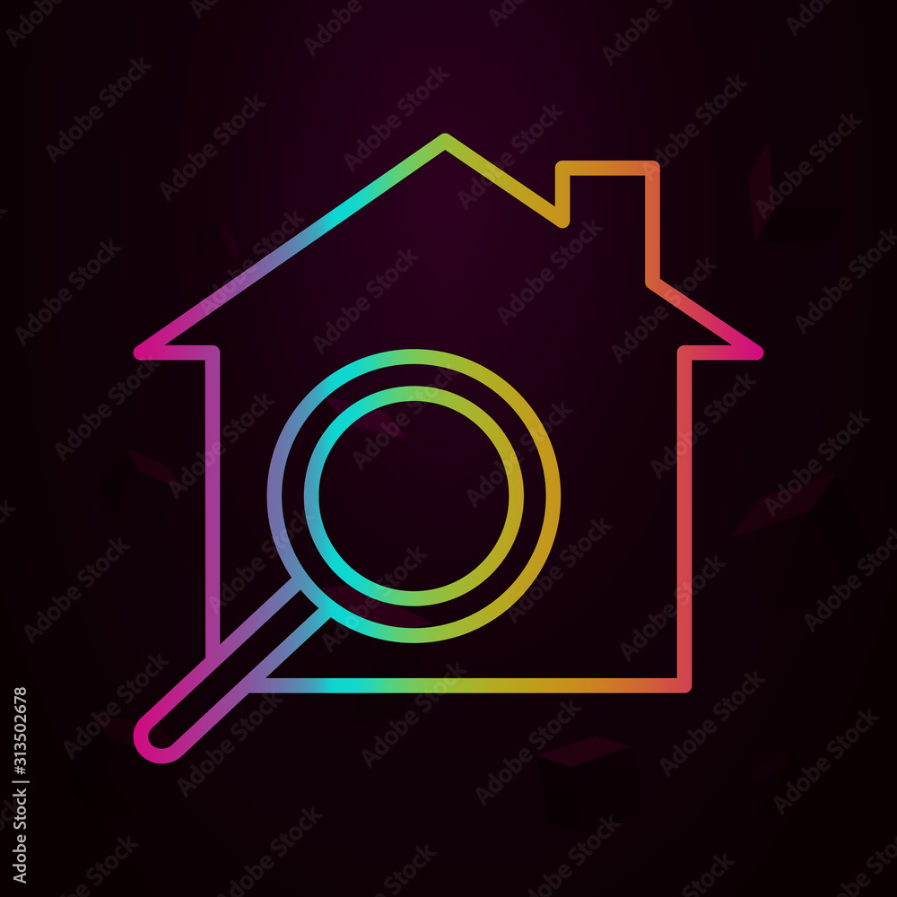 Poster house search nolan style icon. simple thin line, outline vector of building landmarks icons for ui a