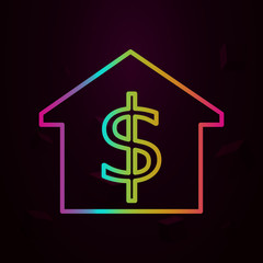 Obraz premium house price nolan style icon. Simple thin line, outline vector of building landmarks icons for ui and ux, website or mobile application