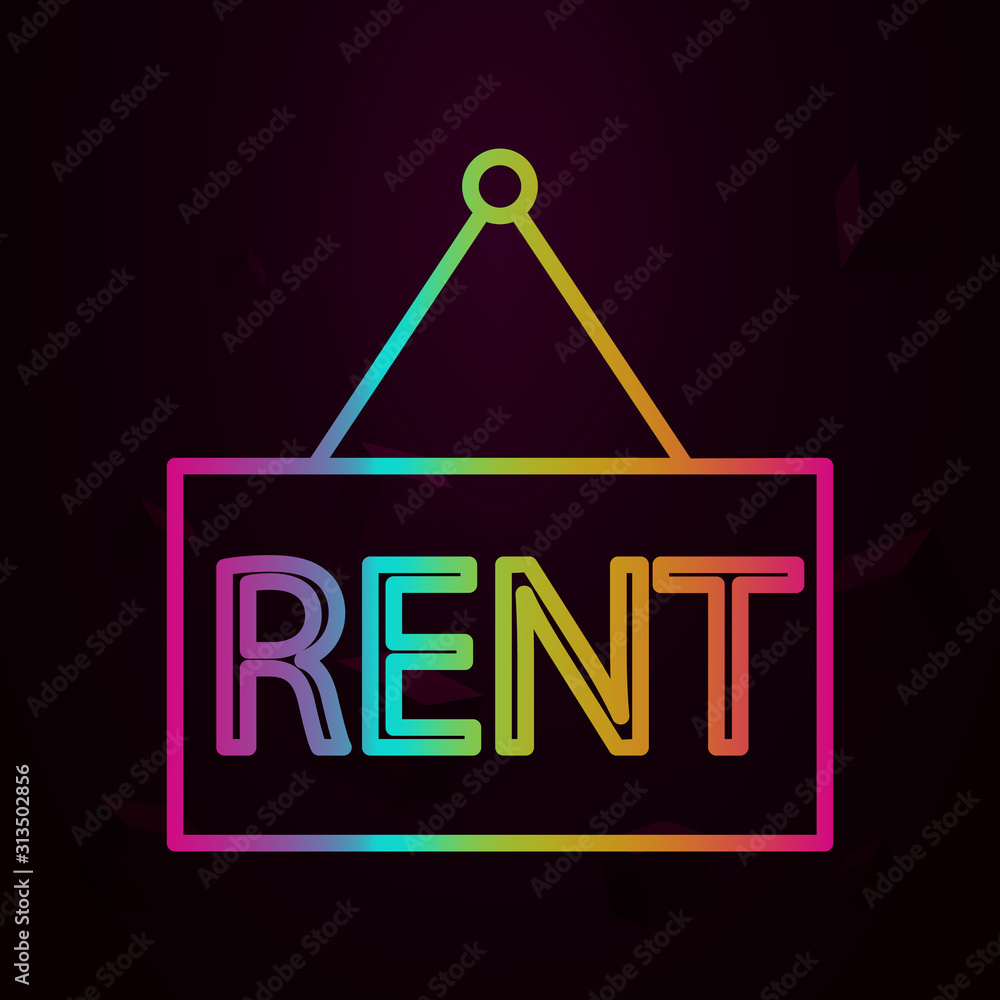 Aufkleber rent nolan style icon. simple thin line, outline vector of building landmarks icons for ui and ux, w