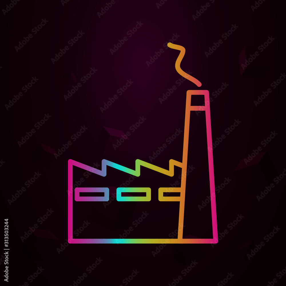 Poster factory nolan style icon. simple thin line, outline vector of building landmarks icons for ui and ux