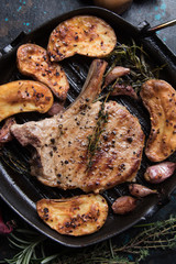 Perfect pork loin chop steak