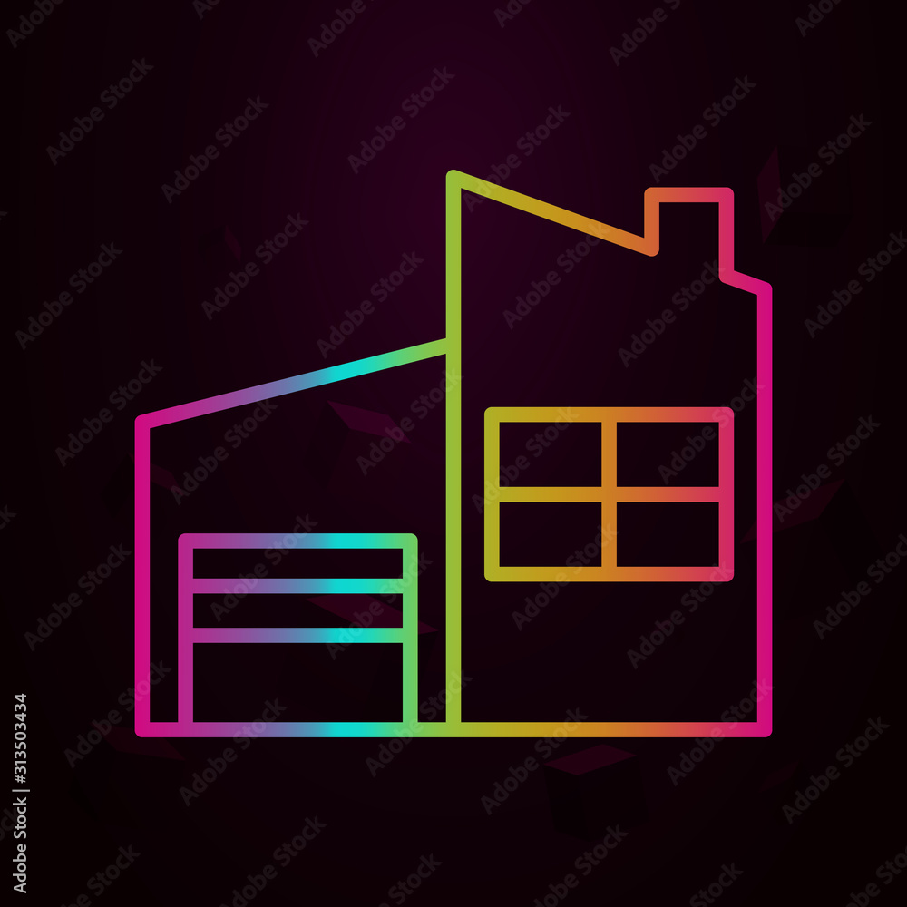 Poster building nolan style icon. simple thin line, outline vector of building landmarks icons for ui and u
