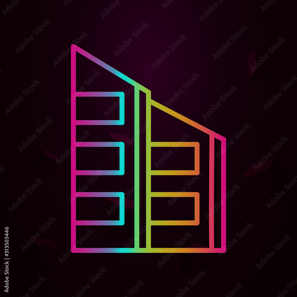 Poster office building nolan style icon. simple thin line, outline vector of building landmarks icons for u