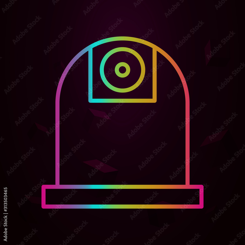 Poster observatory nolan style icon. simple thin line, outline vector of building landmarks icons for ui an