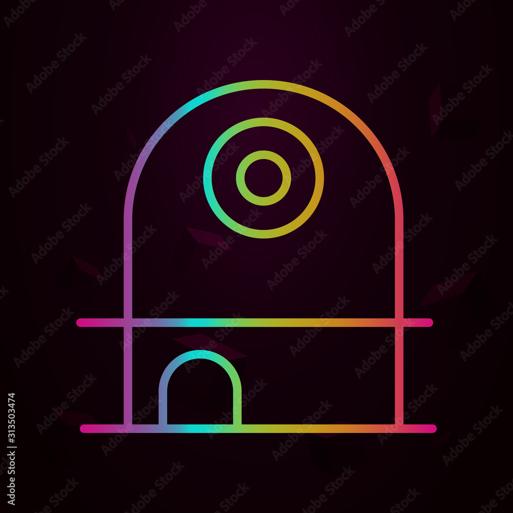 Poster building nolan style icon. simple thin line, outline vector of building landmarks icons for ui and u