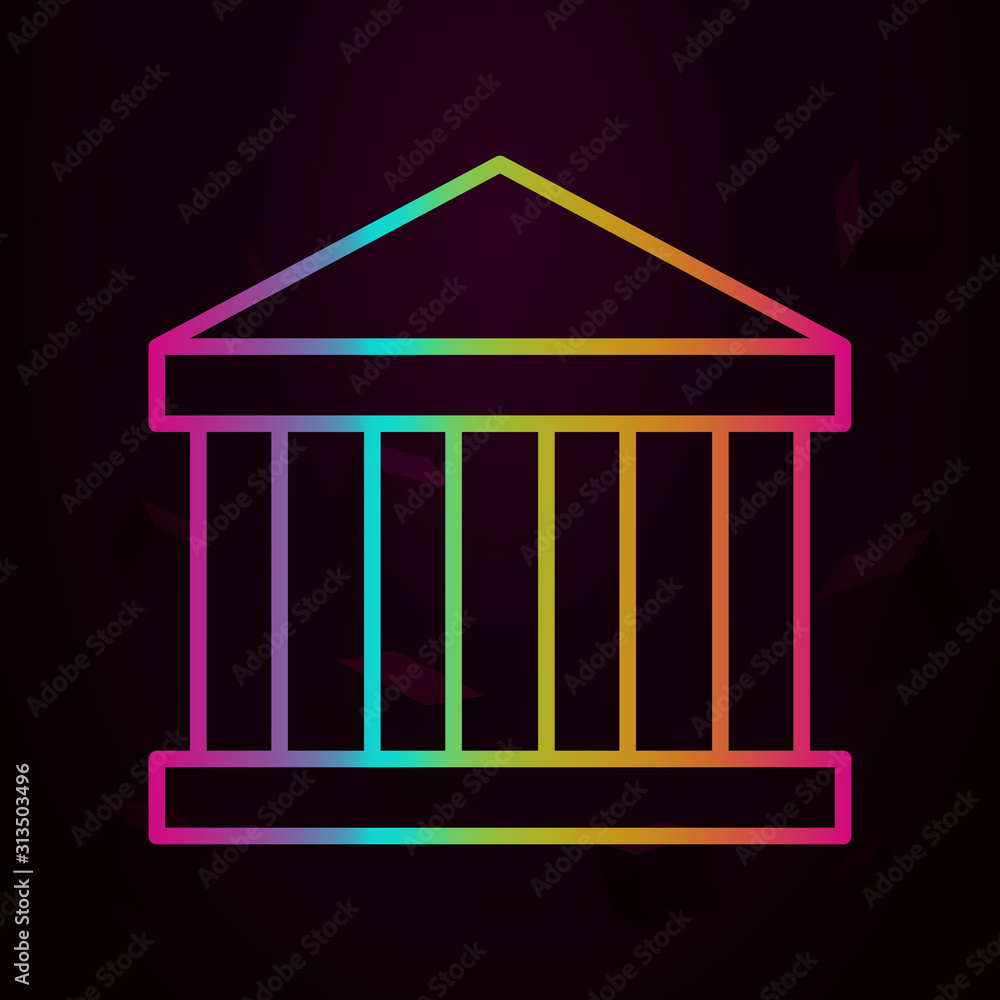 Poster post office nolan style icon. simple thin line, outline vector of building landmarks icons for ui an