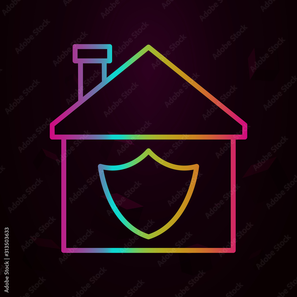 Poster house in nolan style icon. simple thin line, outline vector of building landmarks icons for ui and u