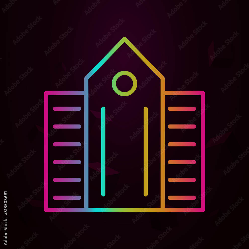 Poster house nolan style icon. simple thin line, outline vector of building landmarks icons for ui and ux, 
