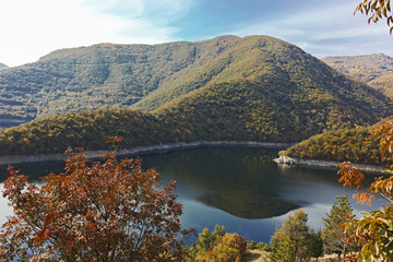Autumn ladscape of The Vacha Reservoir, Bulgaria