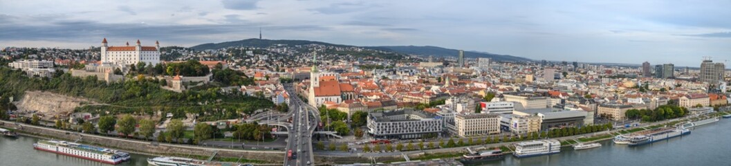 Fototapeta premium Panoramic View of Bratislava city in Slovakia